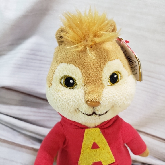 🌞SOLD🌞 TY Beanie Babies Alvin Chipmunk Plush Toy 6.5 Inch 2011 The Squeakquel - Picture 2 of 10